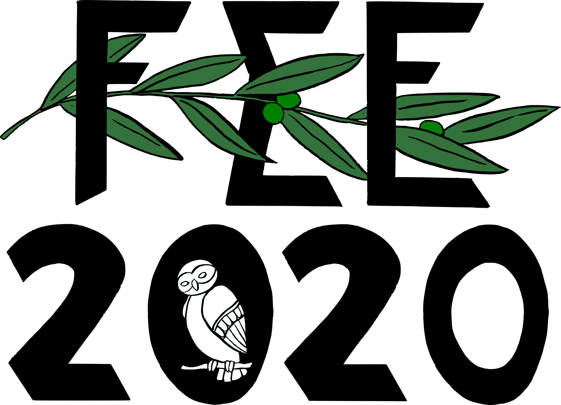 FSE 2020 logo with an olive branch and an owl